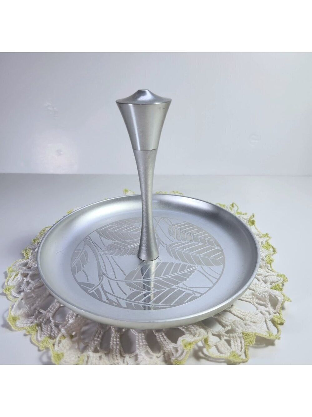 Vintage Mid Century Handled Serving Tray Leaves Aluminium Canada